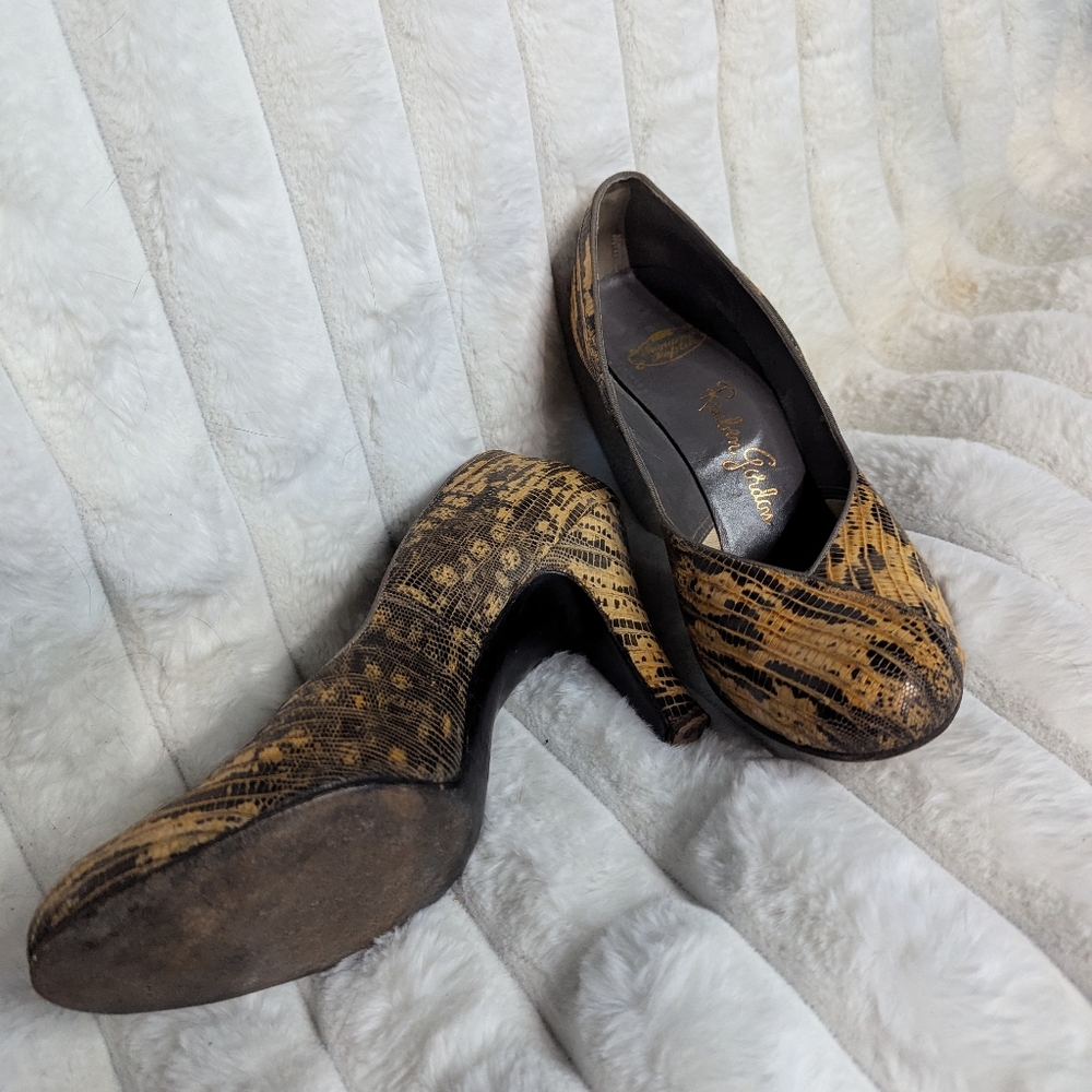 Elegant Brown Authentic Reptile Skin Women's Heels